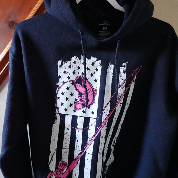 Black Hoodie with Pink and White Graphic - Picture 10 of 13